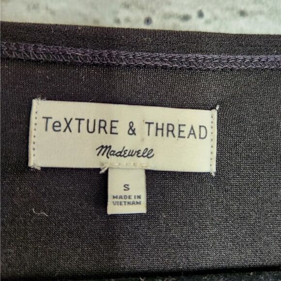 Madewell Texture and Thread Women's Black Long-Sleeved Open Tied Wrap Top Size S - Picture 10 of 12